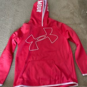 Under Armour women’s pink hoodie / sweatshirt.